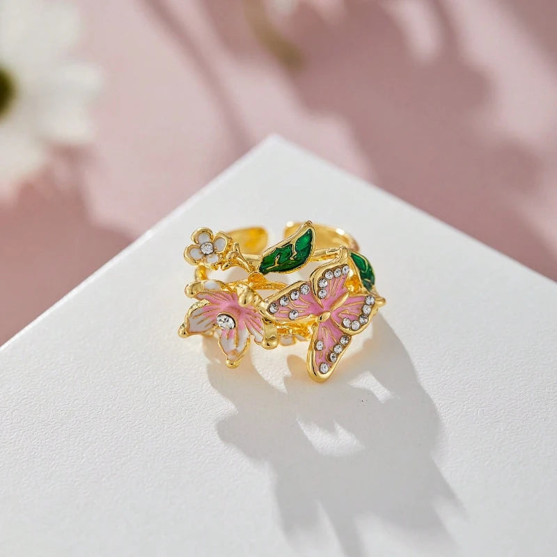 Aesthetic Flower Butterfly Rings -