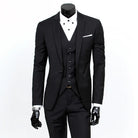 Spring Autumn New Fashion Men's Trendy Slim Business Solid Color 3 Pieces of Suits Sets Single Greasted Blazers Waistcoat Pants -