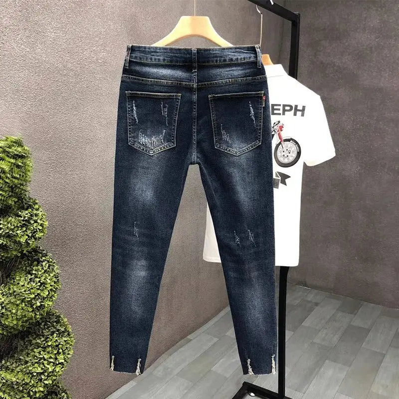 Cropped Jeans for Men Ripped -