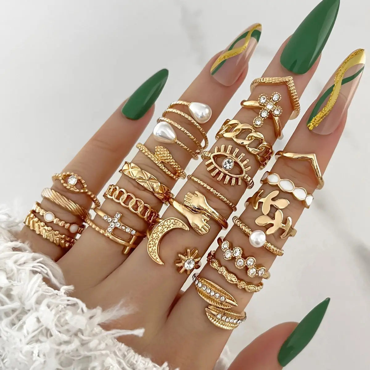Wave Joint Rings Set (Women) -