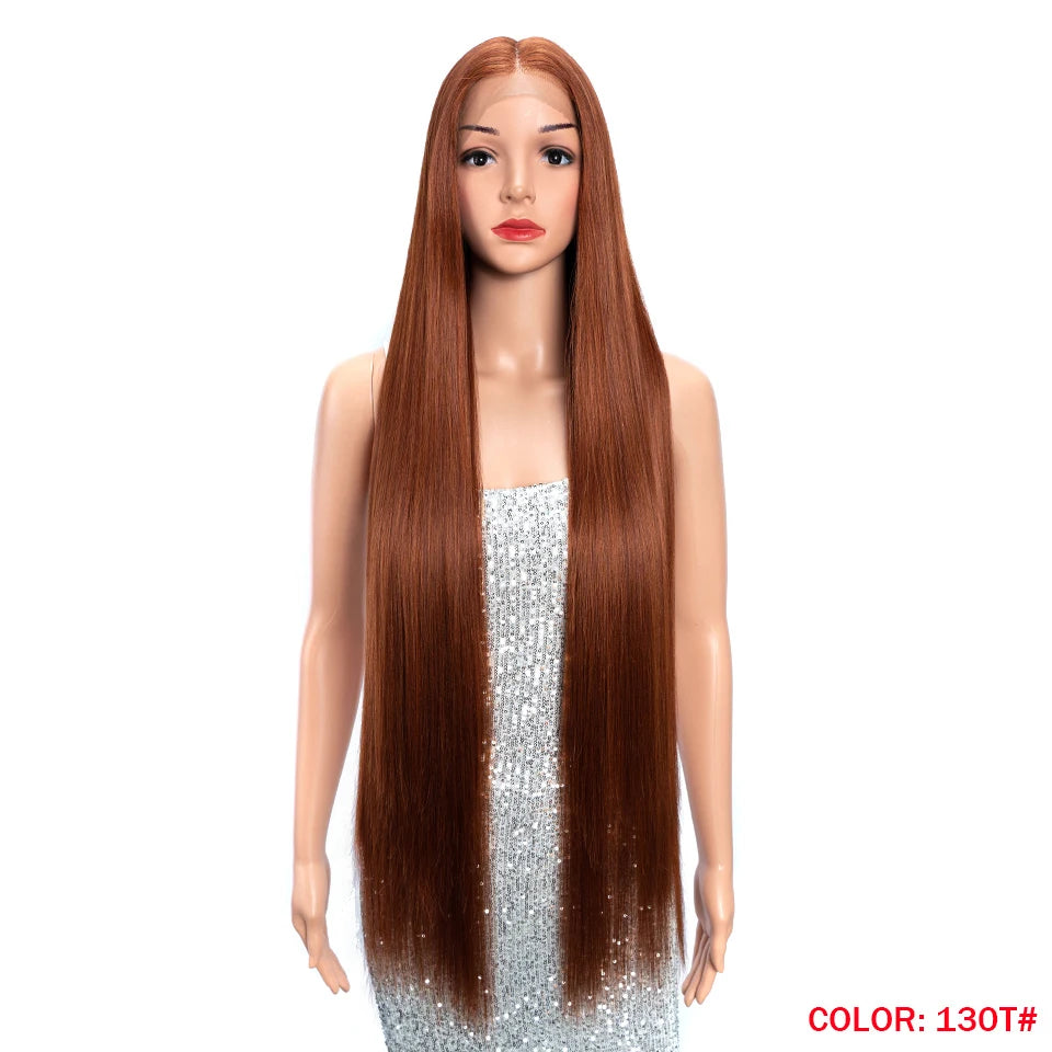 Make a bold statement with this super long 38 straight lace front wig—featuring a stunning Lolita pink and blonde blend, perfect for cosplay and standout style! -