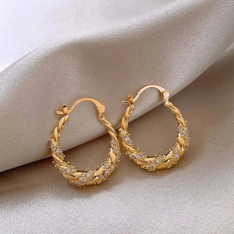 Twisted Hoop Earrings -