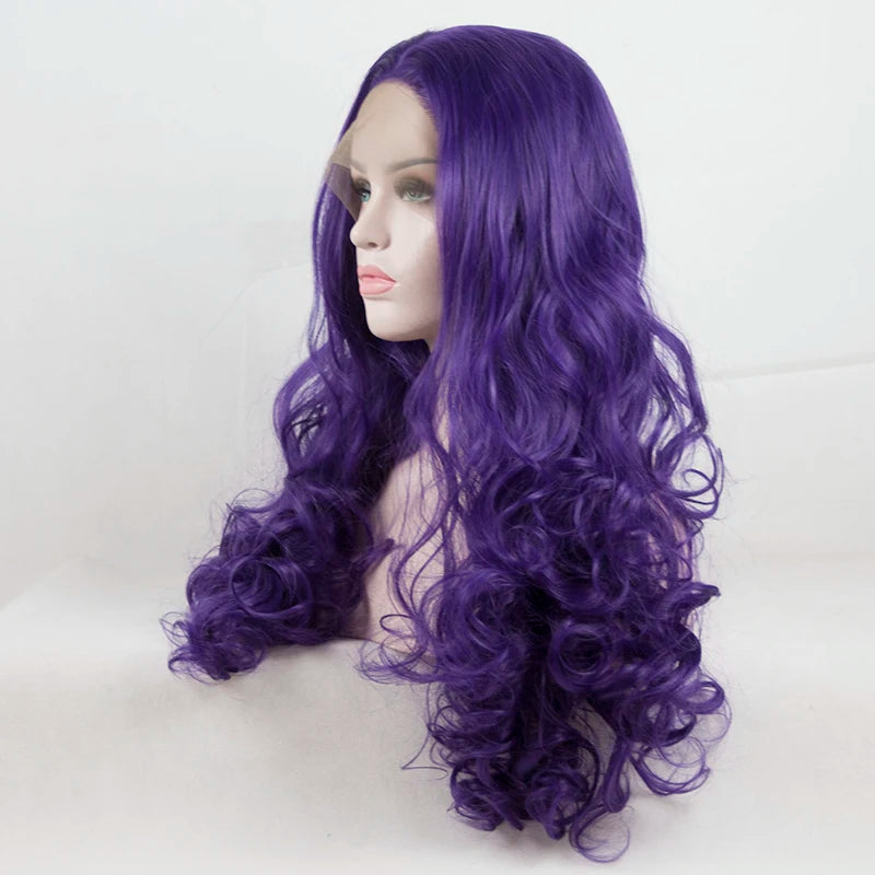 Make a statement with this purple and blonde loose wave 13x4 lace front wig—vibrant, stylish, and designed for a natural, flawless look! -