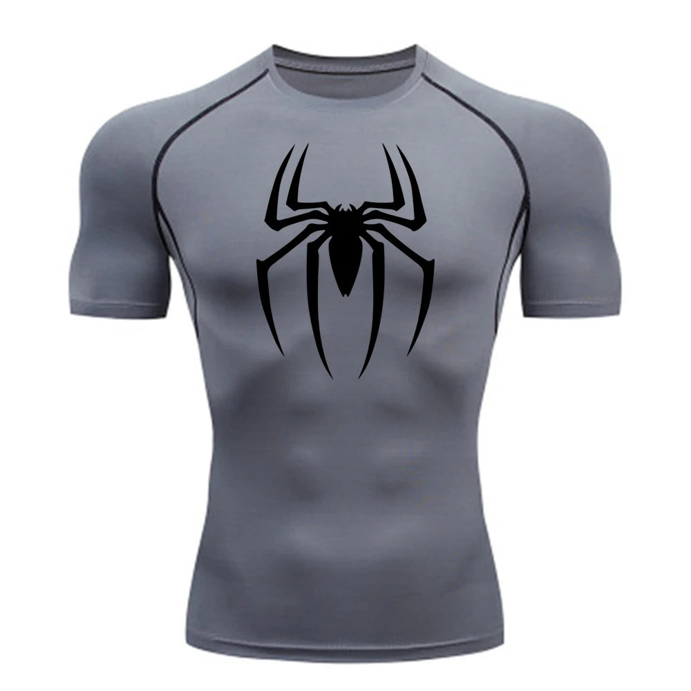 Men's Spider Print Compression Shirt -