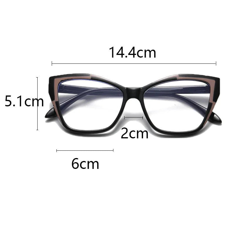 Protect your eyes with style using these cat-eye frames for women, featuring anti-blue light blocking lenses for comfortable and fashionable eyewear! -