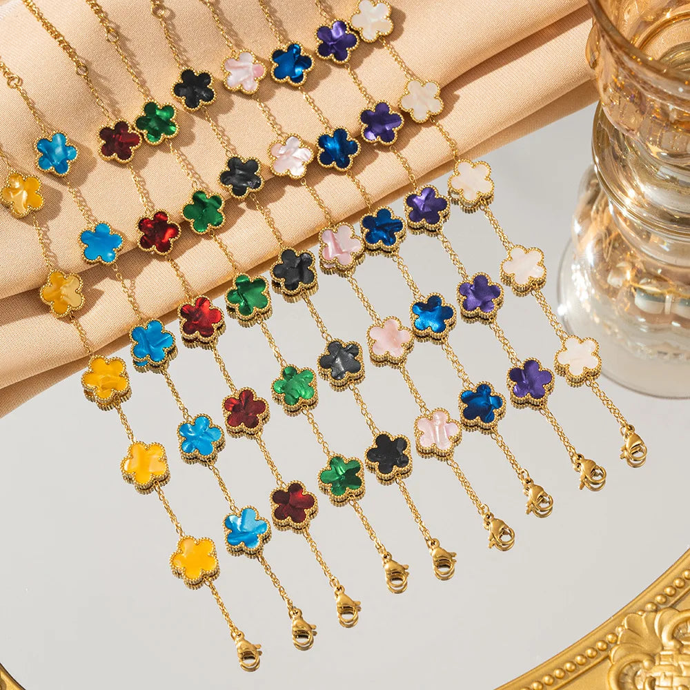 Lucky Five-Petal Flower Bracelet -