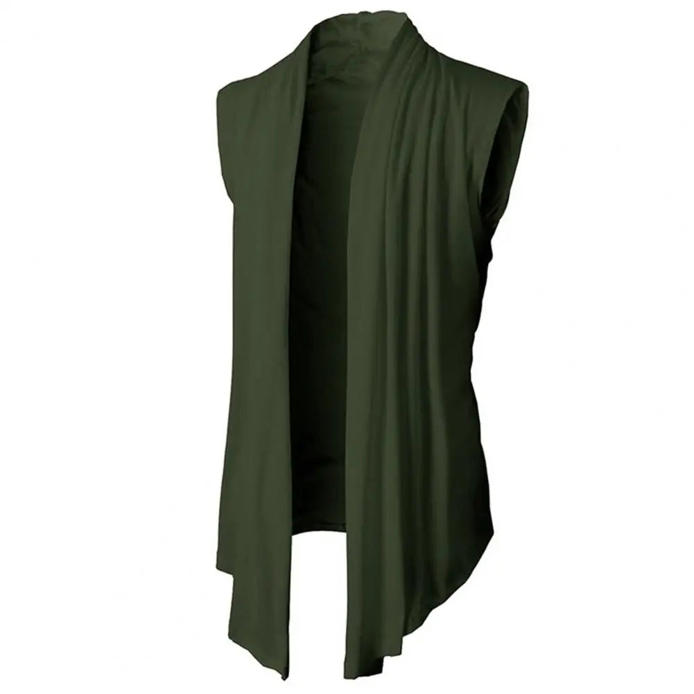 Popular Men Coat Male Men Jacket Solid Color Pure Color Pleated Coat All Match -