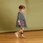 Kids Clothes Children's Clothing Baby Girls 2025 Autumn Spring Cotton Long Sleeves Striped Cartoon Dogs Dresses -