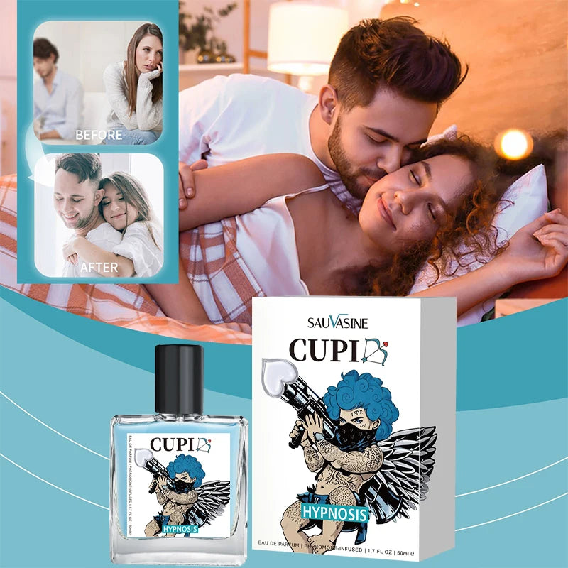 Cupid Cologne Men's Perfume Lasting Charm Temptation Attract The Opposite Sex Dating Body Spray 50ml Ambergris Portable Perfume -
