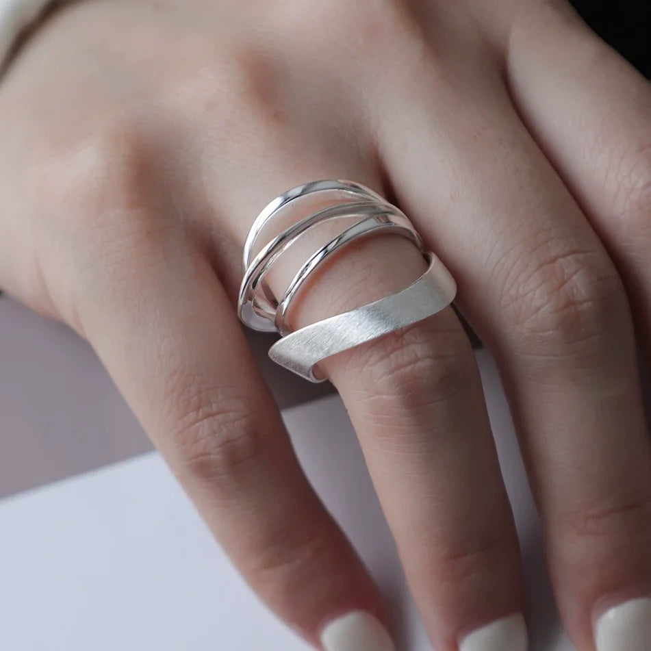 Sterling Silver Hollow Out Rings -