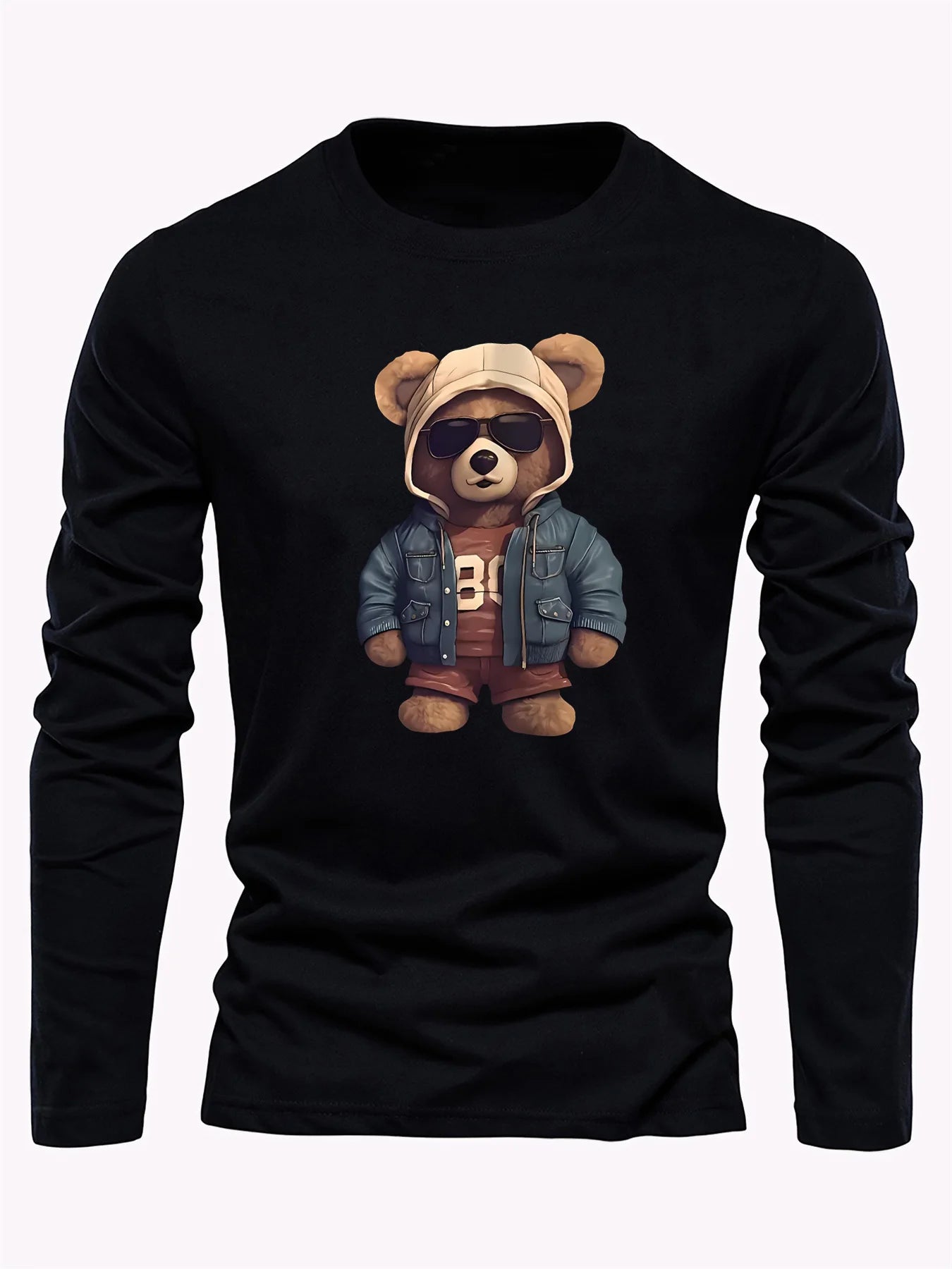Men's 100% pure cotton long sleeved T-shirt top -
