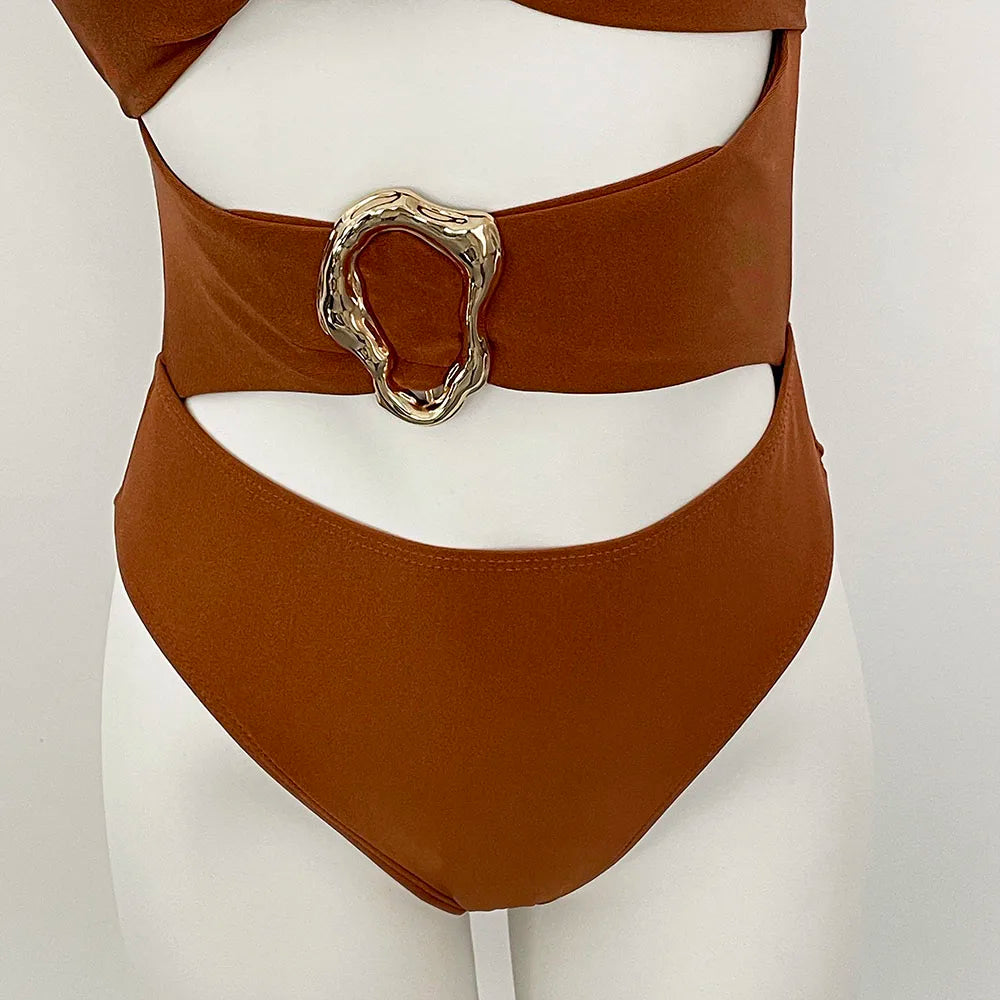 One-Piece Swimwear Summer Bathing Suit Women On Holiday New Swimsuit Bathing Suit Splice Color Beachwear Bikini -