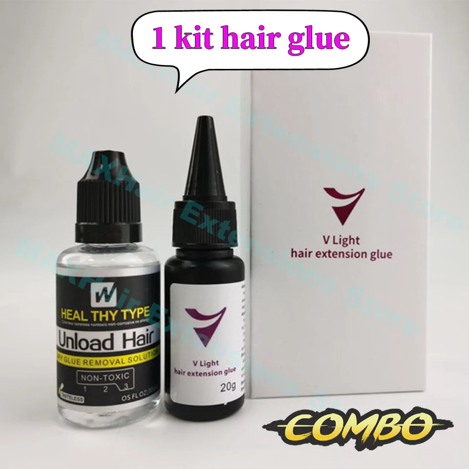 V-Light Technology Hair Extension Machine white Hair Extension Tools Kit Set with V light Hair extension glue -