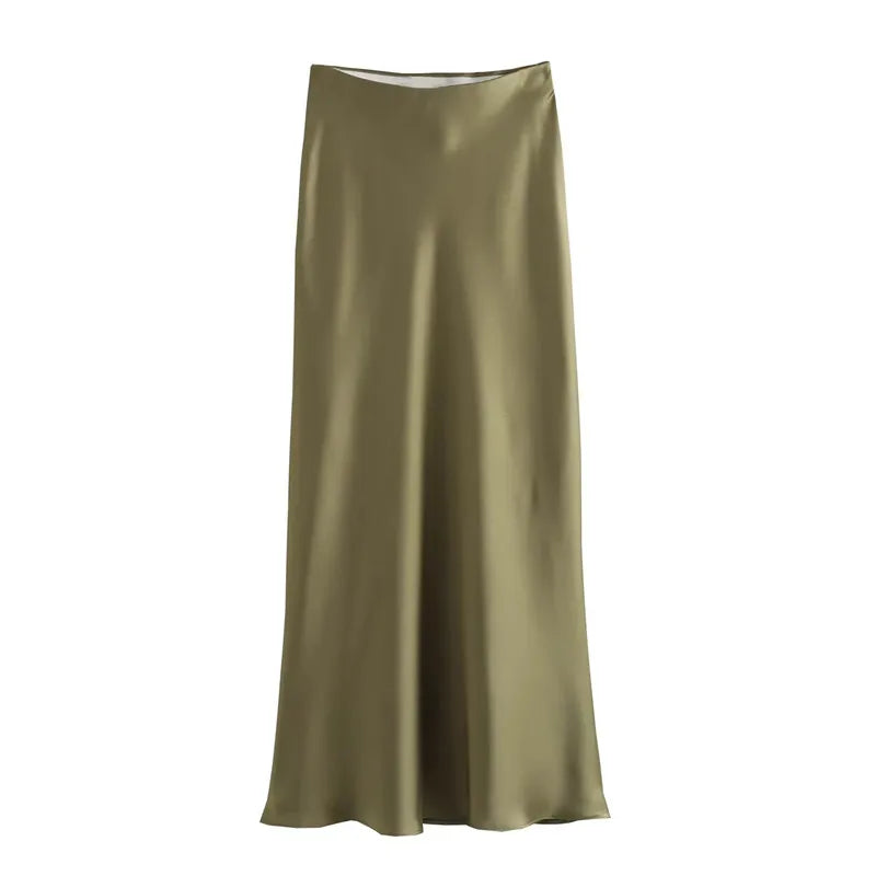 Elevate your wardrobe with this high-waisted satin skirt for women—perfect for adding a touch of elegance to any outfit! -