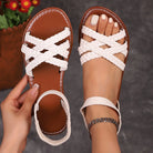 Shoes for Women 2025 Summer New Women Flat Sandals Bottom Roman Strap Sandals with Non Slip Rubber Soles Ladies Daily Sandalia -