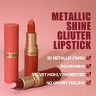 Chocolate Brown Luxurious Metallic Glitter Lipstick Long-Lasting Waterproof Non-Fade Shimmery Pearl Sparkling Lip Gloss Makeup -