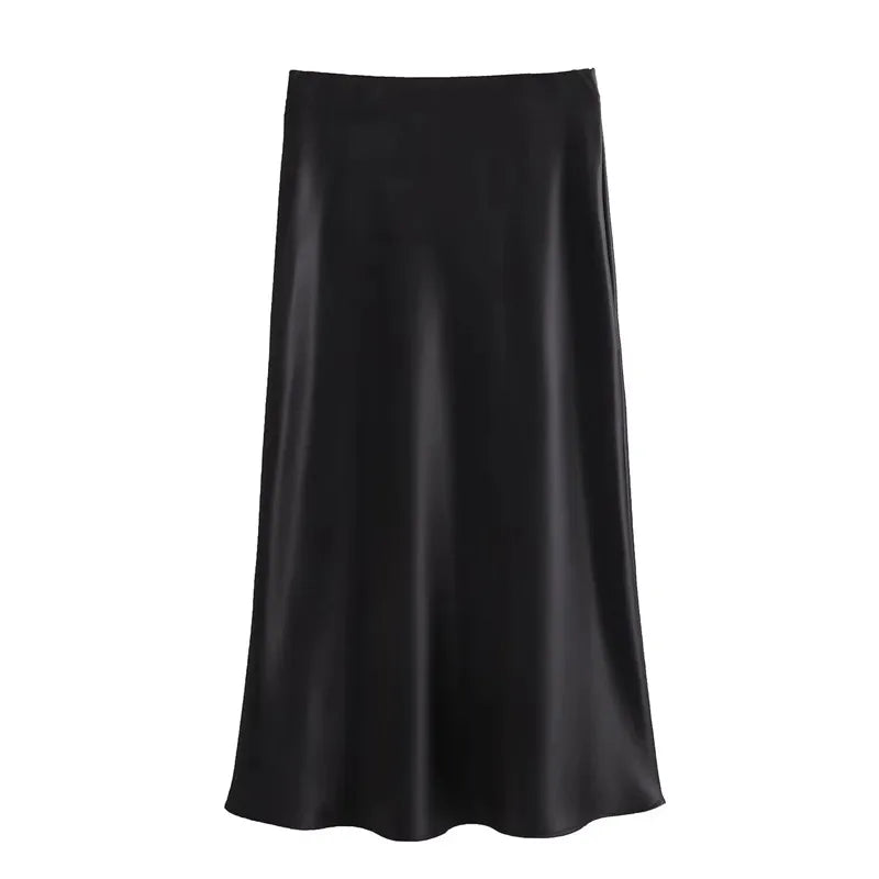 Elevate your wardrobe with this high-waisted satin skirt for women—perfect for adding a touch of elegance to any outfit! -