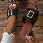 Soft Platform Chunky Heels Buckle Designer Shoes -