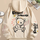 Street Men's and Women's Sweatshirts Endless Struggle Graffiti Bear Print Hoodies Loose Sweatshirt Set Sportswear Casual -