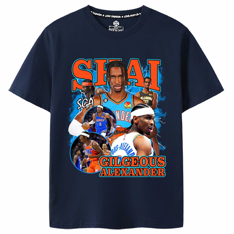 OKC Thunder NO.2 SGA Alexander Print Cotton T-shirt -