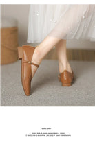 Woman Spring Casual Square Toe Low Soft Soled Shoes Lolita Ballerina Red Flats Female Elegant French Retro Buckle Mary Janes -