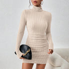 Long Sleeves Turtleneck Dress -
