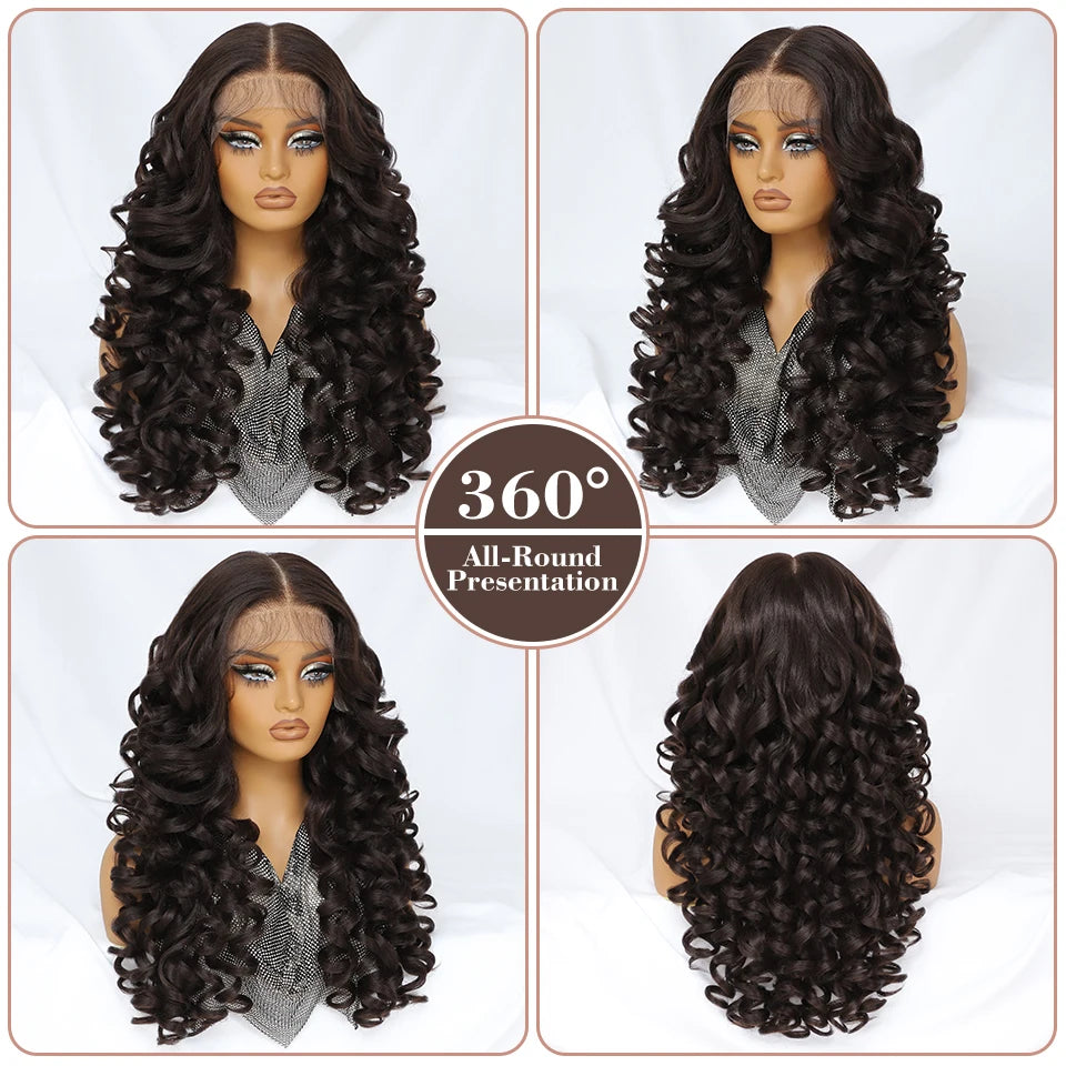 Achieve a stunning look with this Latisha curly 13x6 lace frontal wig. Featuring pre-plucked hairline and baby hair, this wig offers a natural and stylish appearance for a flawless finish. -