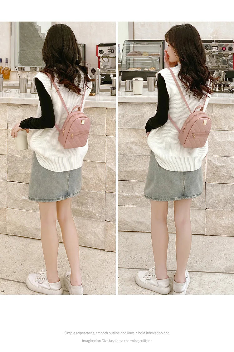 Carry your essentials in style with this fashionable women's bag. Featuring double pockets and embroidered details, this small book bag is perfect for adding a trendy touch to your outfit. -