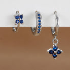 3PCS Trendy Stainless Steel Flower Drop Earring Set -