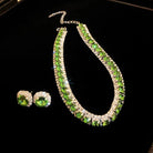 Green Necklace & Stud Earrings -