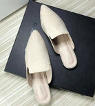 Female Simple Sewing Plain Shoes Outdoor Pointy Toe Slides Camel Blue Soft Sole Wide Fitting 48-33 2022 New Arrivals De Mujer -
