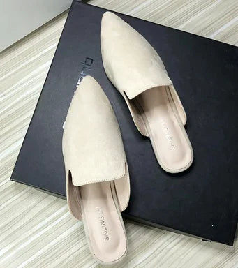 Female Simple Sewing Plain Shoes Outdoor Pointy Toe Slides Camel Blue Soft Sole Wide Fitting 48-33 2022 New Arrivals De Mujer -