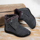 Women's casual sports shoes, mid-calf thick plush waterproof cotton boots, outer zipper cotton boots -