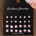 12 Pairs Of Luxurious, Simple, Shiny, And Caring Zirconia Earrings -