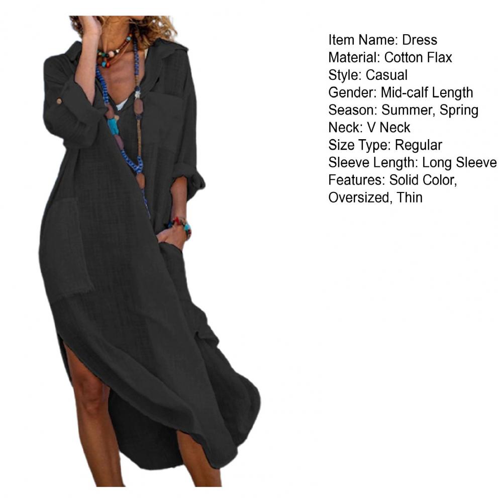 Dress Shirt for Women Linen Cotton Clothing -
