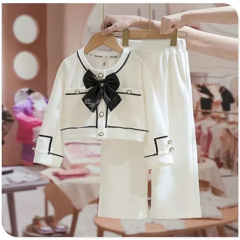 Girls Clothes Sets Spring Autumn Blouses Tops + Pants Outfits For Children Clothes Set Sweet Kids Clothing 4 6 9 T2Pcs -