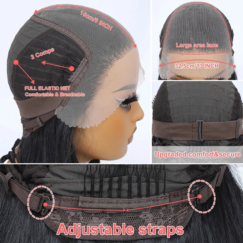 Achieve a stunning look with this Latisha curly 13x6 lace frontal wig. Featuring pre-plucked hairline and baby hair, this wig offers a natural and stylish appearance for a flawless finish. -