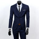 Spring Autumn New Fashion Men's Trendy Slim Business Solid Color 3 Pieces of Suits Sets Single Greasted Blazers Waistcoat Pants -
