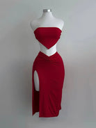 Strapless Backless Crop Top Dress -