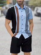 Summer Men's Short Sleeve Shirt And Beach Shorts Set Outdoor Sports Comfortable Men's Shorts Hawaii Men's Travel Casual Shirt -