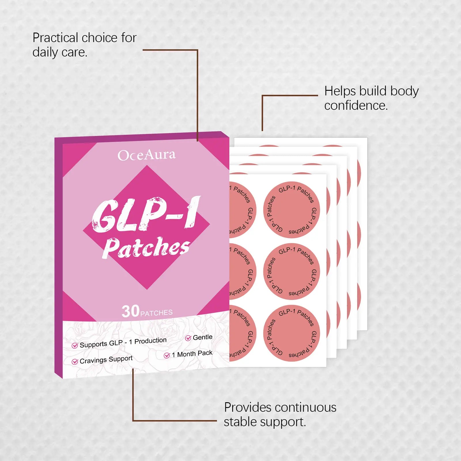 OceAura GLP-1 Patches for Weight Loss Sculpting Shaping Body Appetite Control -