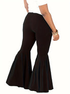 Plus-size women's trendy bell-bottomed trousers -