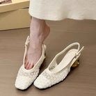 Square Head Mesh Cloth Breathable Sandals -