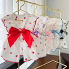 Pet dresses clothes for spring and summer dogs cats teddy bears Pomeranians plush toys hearts all cotton fabric -