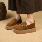 Elevate your style with these platform sole loafers for women. -