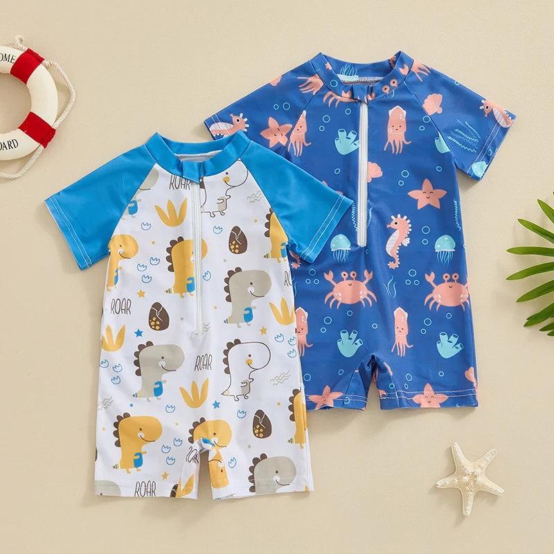 Make a splash with this collection designed for toddler boys aged 0-36 months—comfortable, cute, and perfect for water fun! -