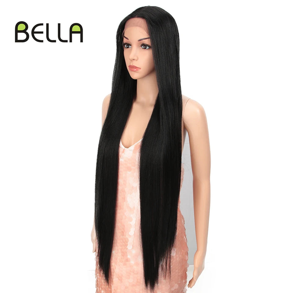 Make a bold statement with this super long 38 straight lace front wig—featuring a stunning Lolita pink and blonde blend, perfect for cosplay and standout style! -
