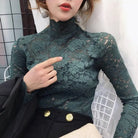 Achieve an elegant and feminine look with this long sleeve lace crochet top. The see-through design adds a touch of allure and sophistication to your outfit. -