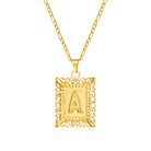 Stainless Steel Initial Letter Necklace For Women & Men -