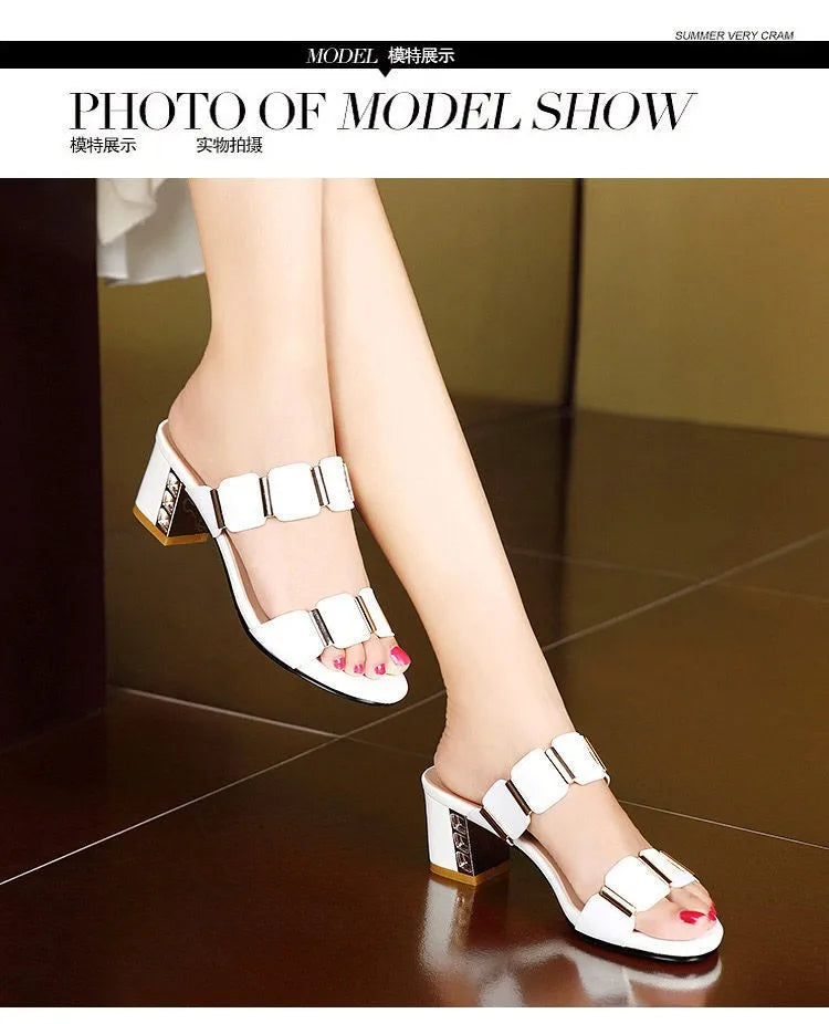 Shoes for Women 2023 Women Fashion Spring Summer High Heel Sandals Lady Sexy Comfortable Female Cute PU Sandals Women Shoes -